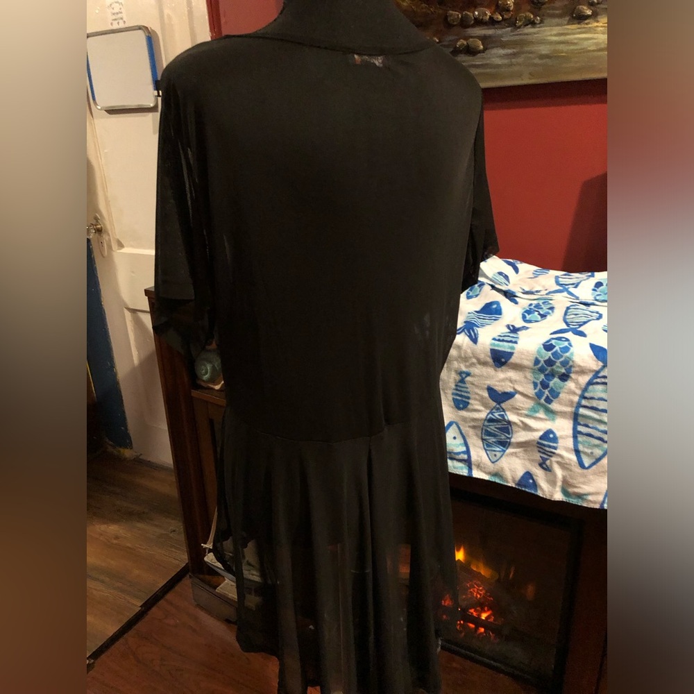 Black Short Sleeve Sheer Peplum Tunic
OR Sheer Bathingsuit Cover up - Picture 11 of 13